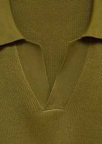 Cotton polo shirt with microstructure
