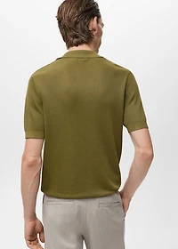 Cotton polo shirt with microstructure