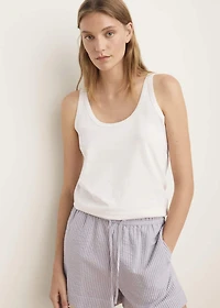 Two-piece striped seersucker pajama shorts