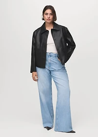 Leather-effect jacket with pockets