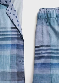 Printed pajama pants with piping