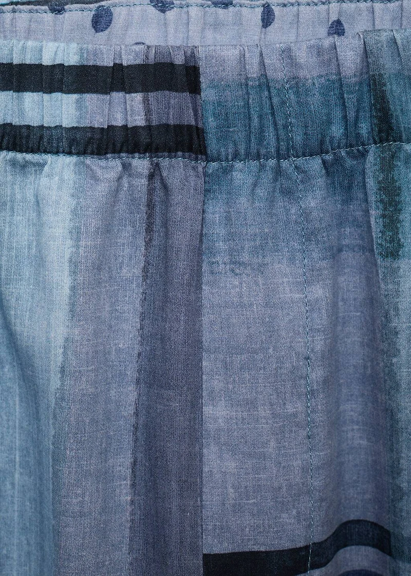 Printed pajama pants with piping