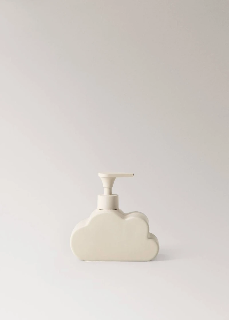 Cloud-shaped stoneware soap dispenser