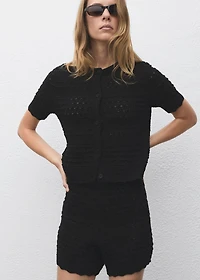 Chunky-knit shorts