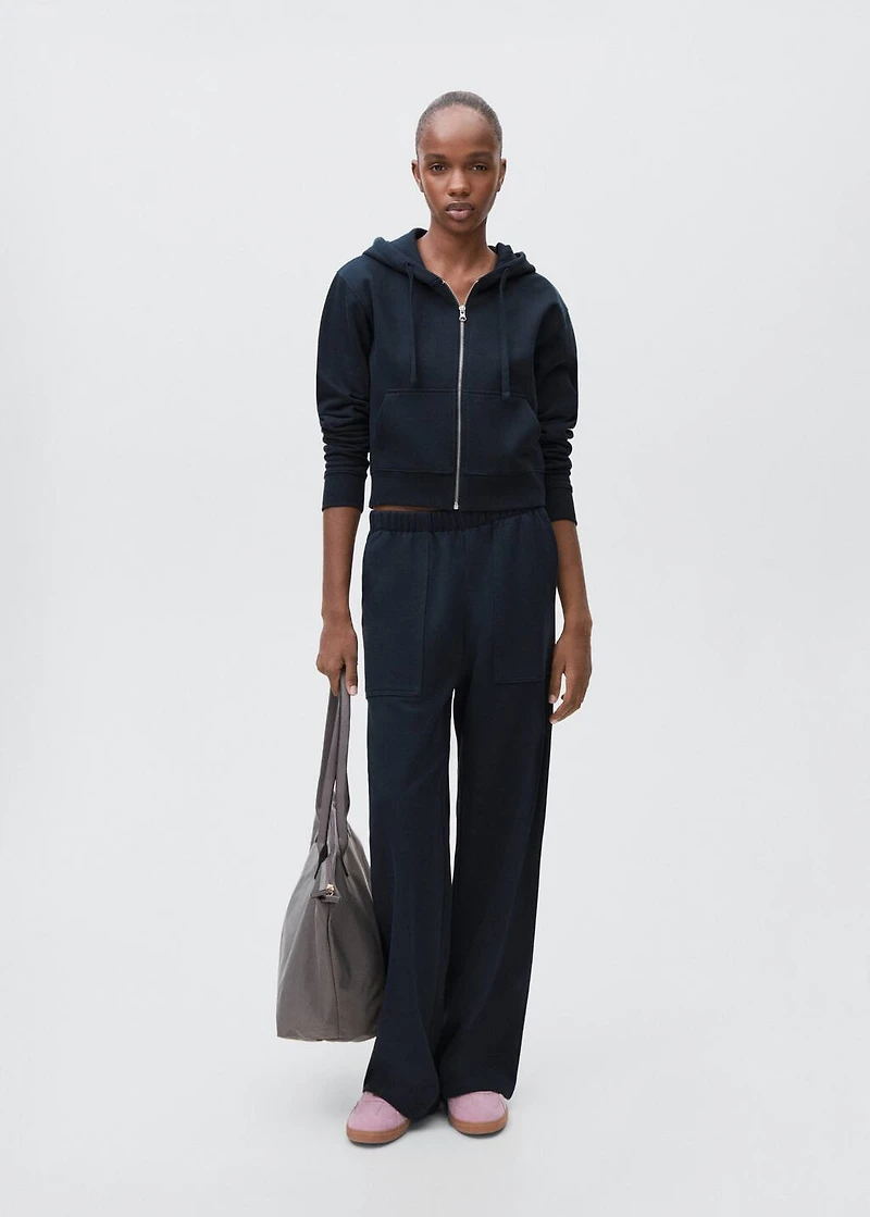 Cotton joggers with seams
