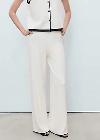 Contrasting low-rise knitted pants