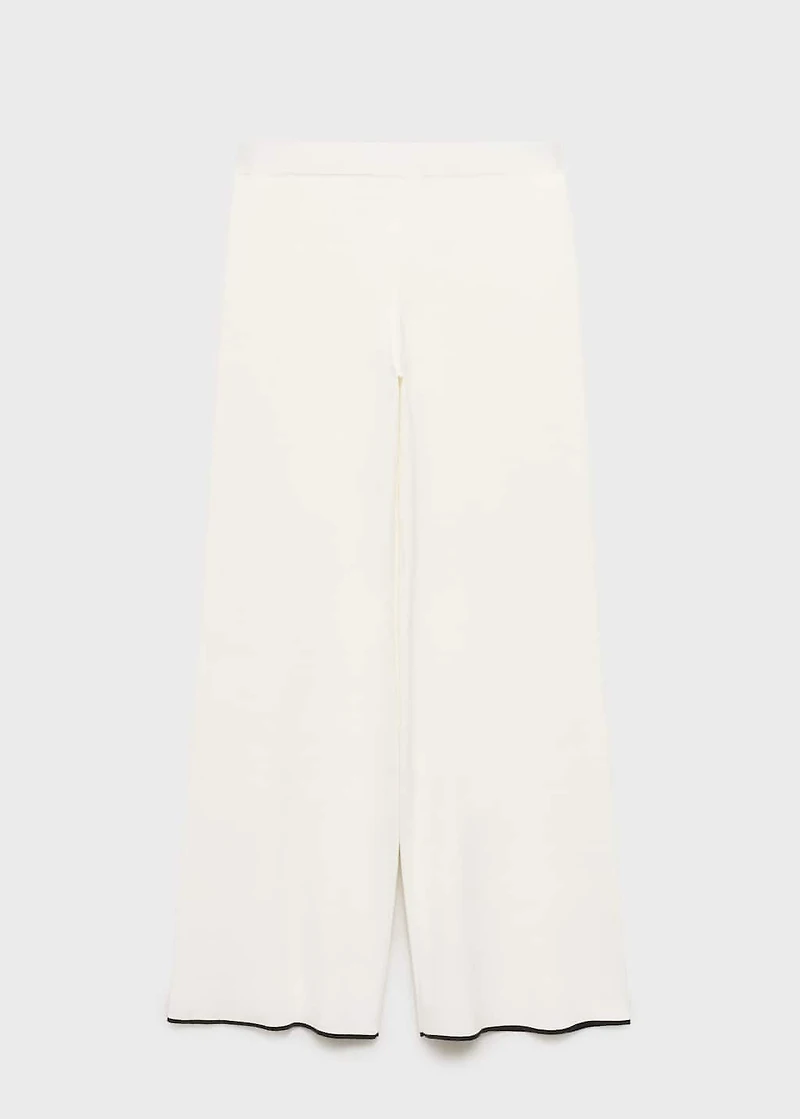 Contrasting low-rise knitted pants
