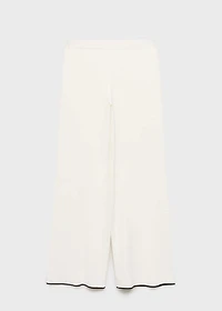 Contrasting low-rise knitted pants