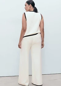 Contrasting low-rise knitted pants