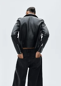 Leather biker jacket