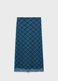 Checked long skirt