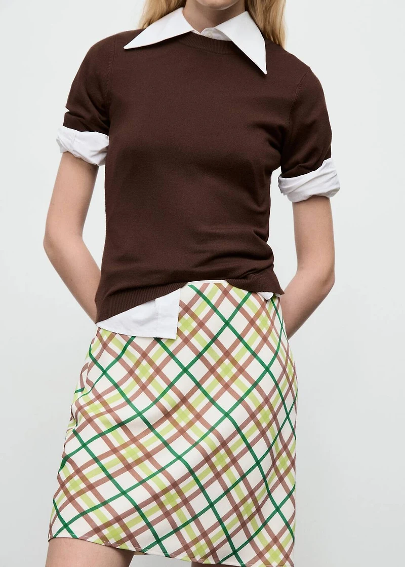 Short checked skirt