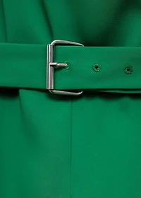 Asymmetrical long jumpsuit with belt