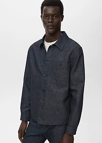 Denim overshirt with pocket