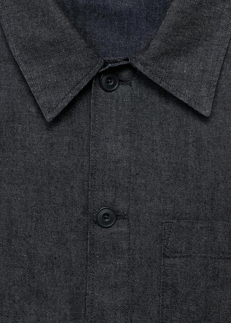 Denim overshirt with pocket