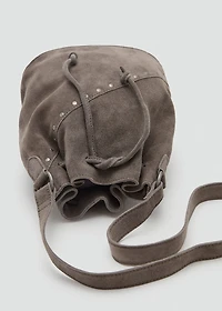 Bucket bag leather with studs