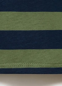 Striped cotton polo shirt