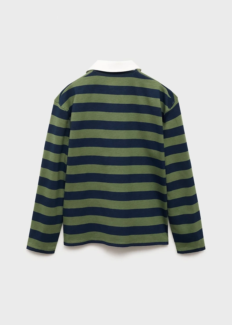 Striped cotton polo shirt