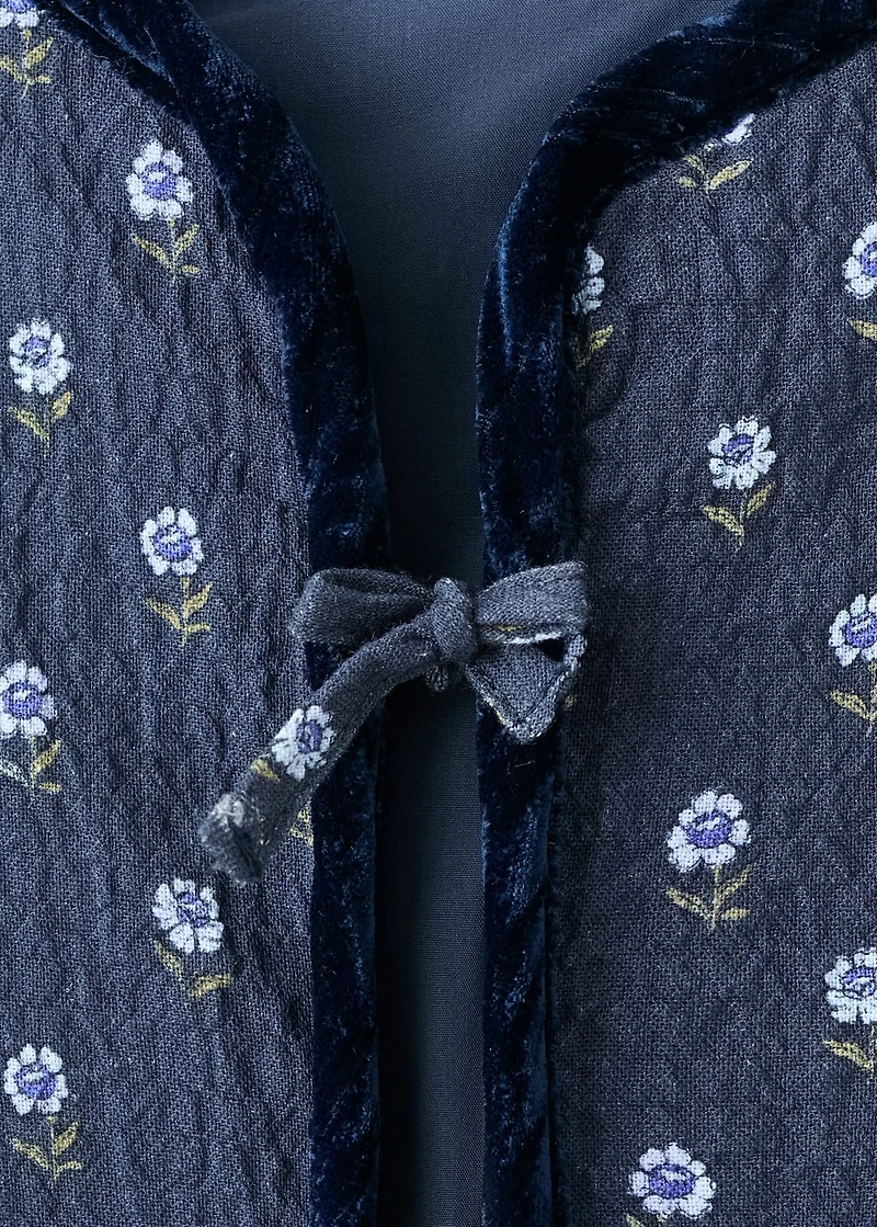 Floral quilted vest