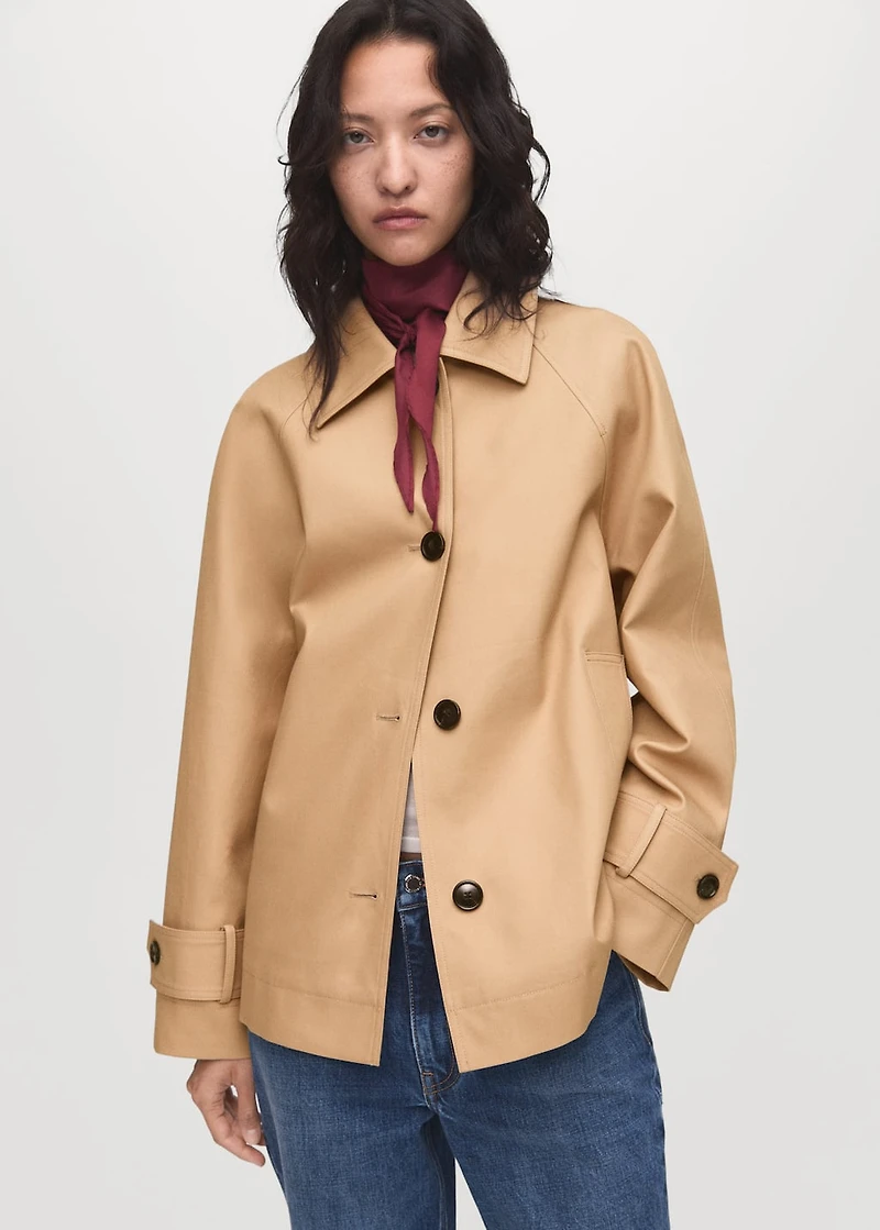 Oversized parka with epaulettes