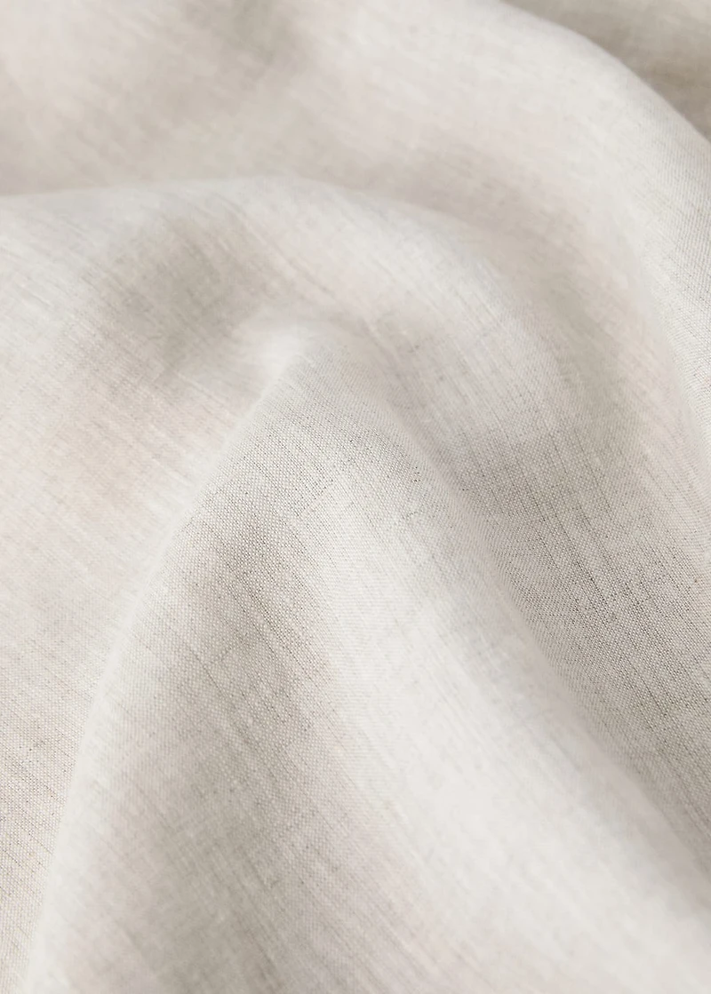 Washed linen fitted sheet with hemstitch for cot