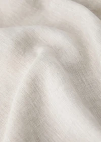 Washed linen fitted sheet with hemstitch for cot