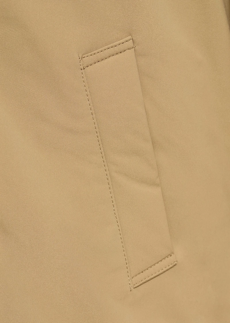 Hooded anorak with buttons