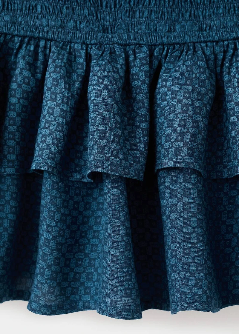 Gathered skirt with ruffles