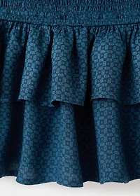 Gathered skirt with ruffles