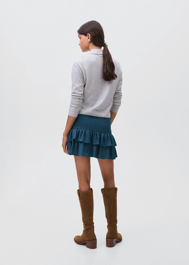 Gathered skirt with ruffles