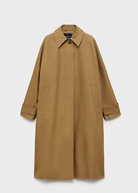 100% cotton long trench coat