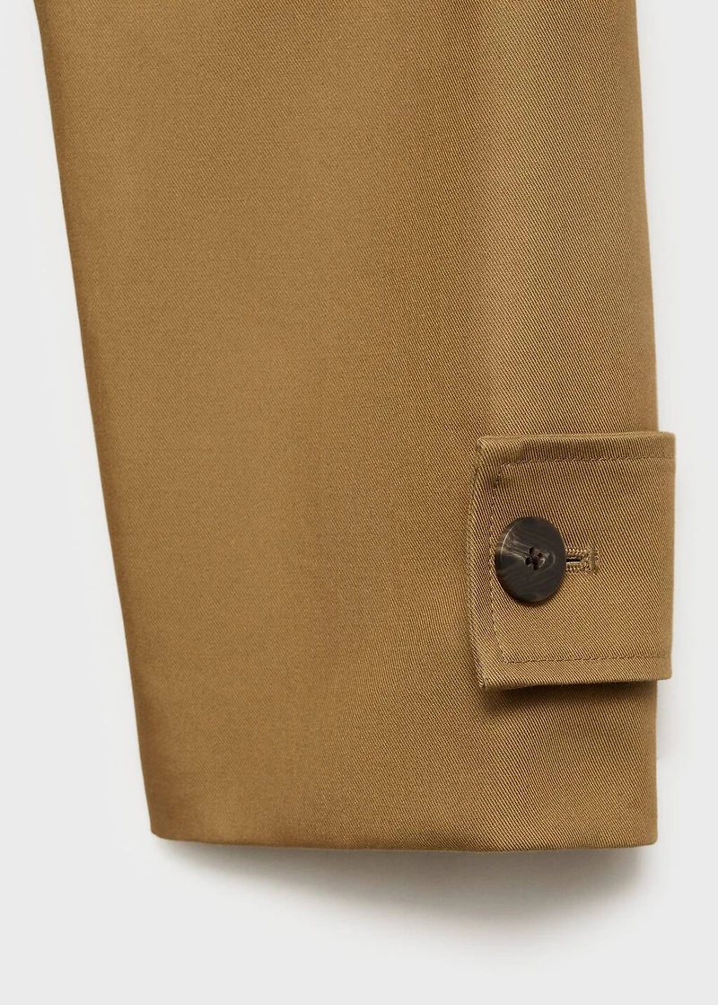 100% cotton long trench coat