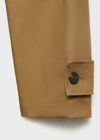 100% cotton long trench coat