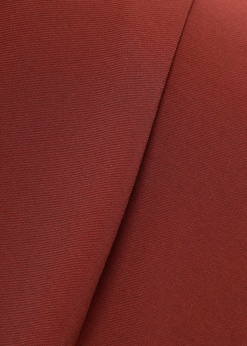Ruched blouse with shoulder pads