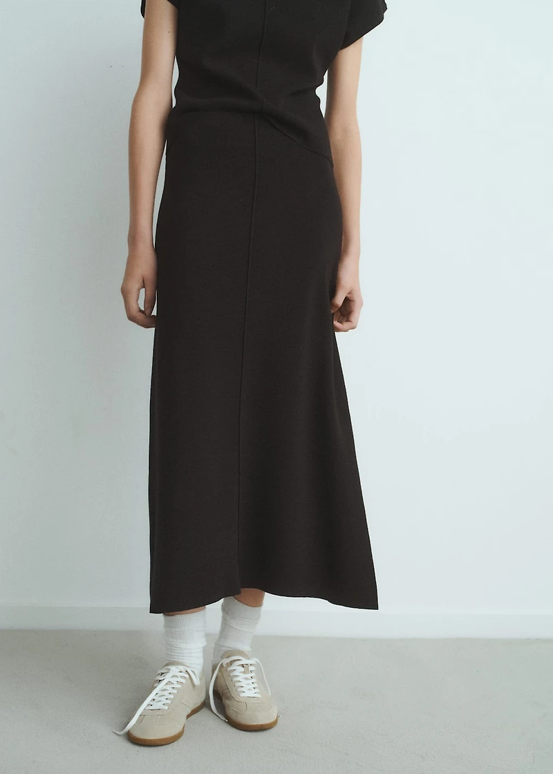 Flared knitted skirt