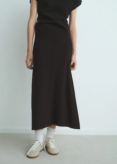 Flared knitted skirt