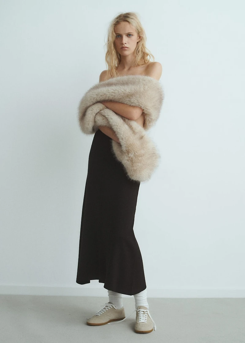 Flared knitted skirt