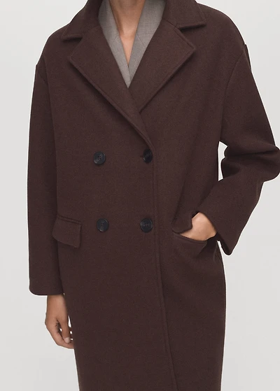 Double-breasted midi coat