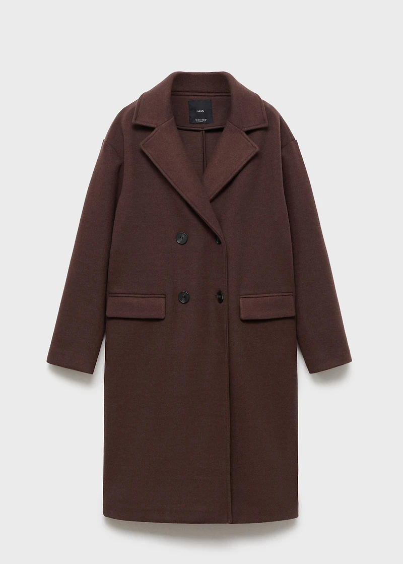 Double-breasted midi coat
