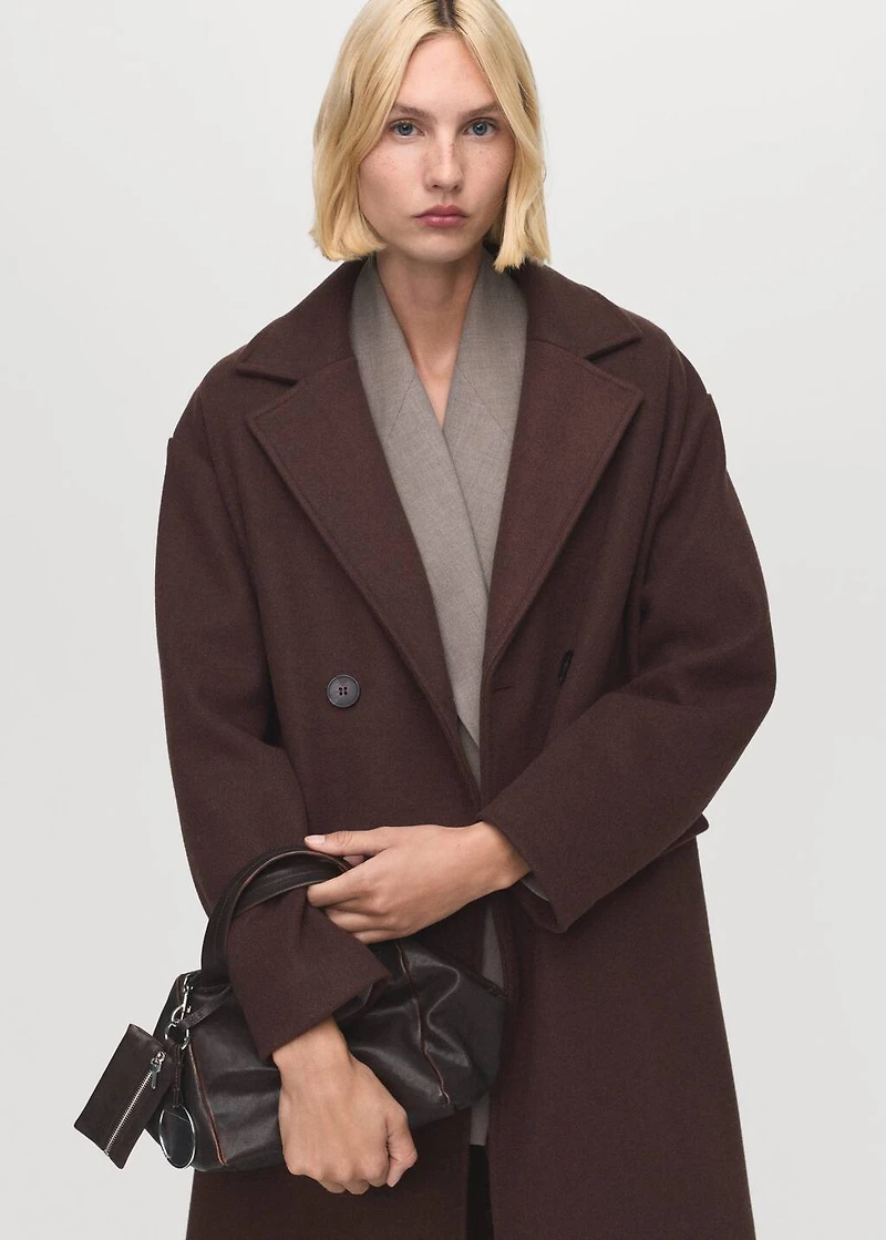 Double-breasted midi coat