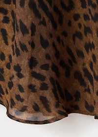 Leopard-print blouse with scarf
