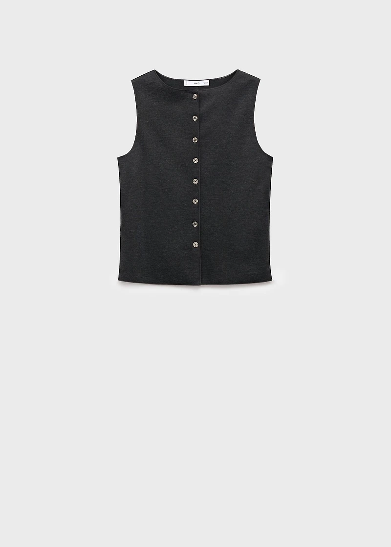 Round neck buttoned vest
