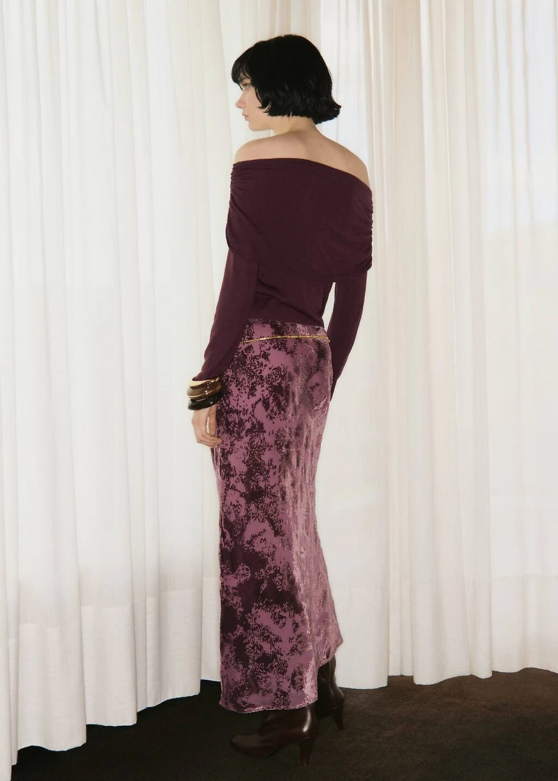 Long jacquard skirt