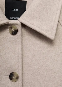 Short coat with notched lapel collar