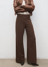 High-waisted wide-leg pants with belt loops