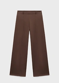 High-waisted wide-leg pants with belt loops