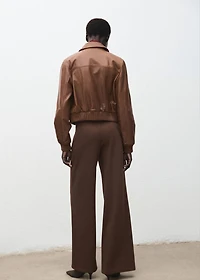 High-waisted wide-leg pants with belt loops