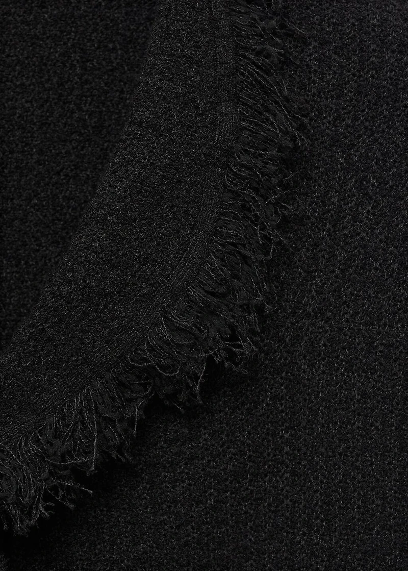 Crossover top with frayed trim