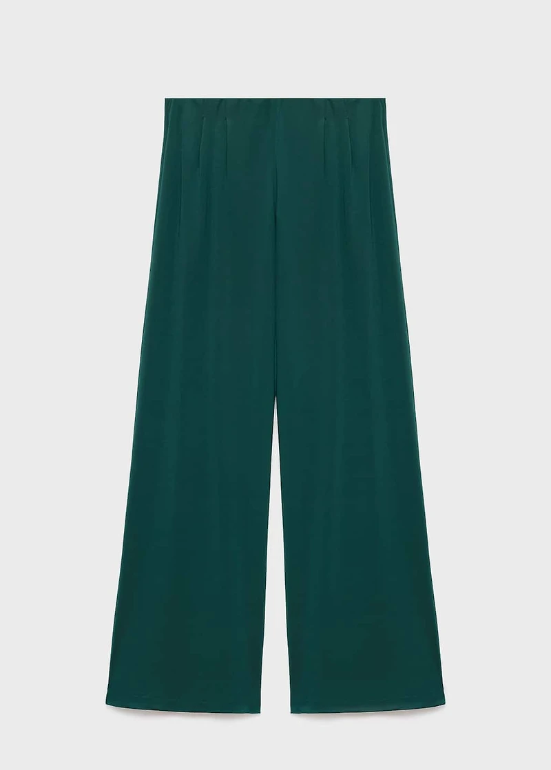 Pleated wide leg trousers
