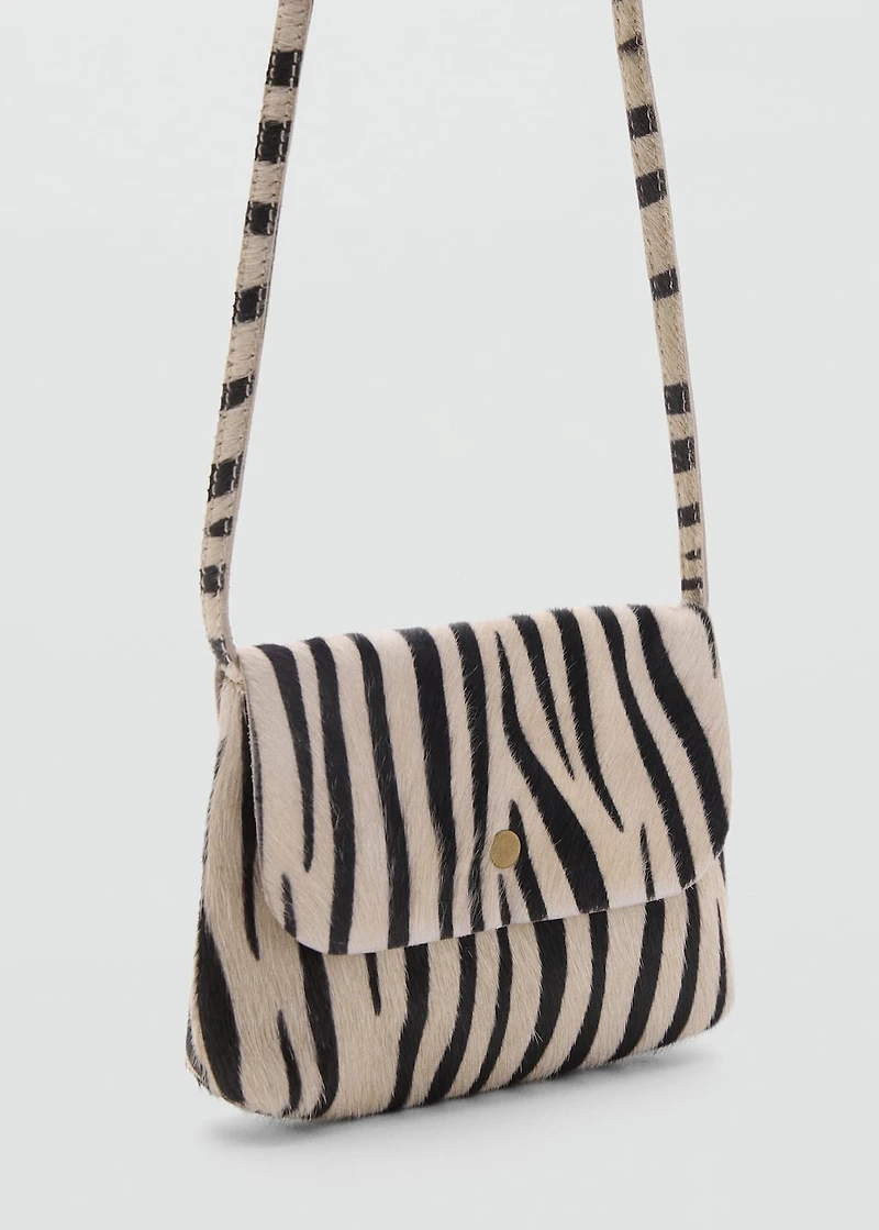 100% zebra-print skin bag